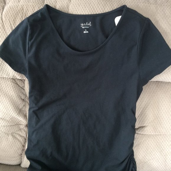 Isabel Black Short Sleeve knit Maternity Dress Size XL - Picture 3 of 15